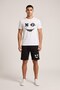 Men's Shorts T-Shirt Set Smiling Face Printed 100% Cotton Summer Top and Bottom Set - White Black