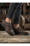 Men's Brown Genuine Leather Orthopedic Thick Platform High Sole Dad Comfortable Daily Walking Shoes