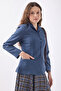 Slim Fit High Collar Versatile Jacket Indigo - 3