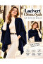 Navy Blue Plain Knitwear Women's Shoulder Shawl Soft Textured Winter Shawl 70X175 cm 100% Acrylic - 4