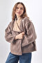 Asymmetrical Closure Short Coat Brown - 6