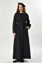 Aller Parted Waist Tie Dress Black