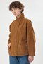 Low-Shoulder Jacket with Snap Fasteners on the Front, Tan - 4