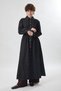 Long Denim Shirt with Deep Side Slits Black