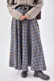 Plaid Cut-Out Skirt Blue - 5