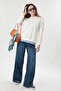 Button Detailed Garnished T-Shirt Ecru - 5