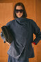 Degaje Collar Pocket Jacket Navy Blue - 2