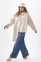 Short Coat with Scarf Ecru - 2