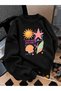 Crew Neck Sweatshirt for Girls, Printed 3-Yarn Threaded Winter Sweatshirt