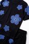 Men's Shorts T-Shirt Set Blue Floral Printed 100% Cotton Summer Bottom Top Set - Black - 4