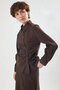 Flared Linen Shirt Coffee - 5