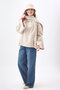 Short Coat with Scarf Ecru - 5