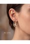Gold Color Geometric Shaped Square Stone Detailed Women's Earrings