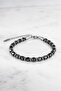 Hexagonal Hematite Natural Stone Men's Steel Bracelet