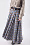 Plaid Cut-Out Skirt Blue - 3