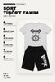 Men's Shorts T-Shirt Set Anime Printed 100% Cotton Summer Top and Bottom Set - Gray Black - 5