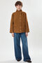 Low-Shoulder Jacket with Snap Fasteners on the Front, Tan