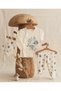 Baby, Newborn, Unisex, Mushroom Patterned, 100% Cotton, Top with Gloves, Bottom with Booties and Hat, 3-Piece Hospital Discharge Set