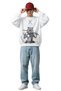 Unisex Oversize Demon Slayer Inosuke Hashibira Back Printed Hoodless Anime Sweatshirt - 2