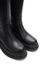 Women's Black Faux Leather Round Toe Thick Sole Comfortable Boots - 7