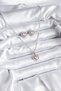 316L Steel Chain Silver Color Pink Zircon Stone Heart Model Women's Necklace Earring Set - 2