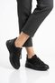 Lorem Yan Shaped Rubber Tied Stretch Genuine Leather Women's Shoes Black Nubuck - 6