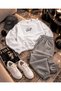 Swp Printed Cotton Oversize Hooded Sweet-Sweatpants Set