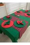 27 Piece Christmas Tableware Set – Green Tablecloth, 2 Plaid Runners, 12 Doilies, and 12 Napkins - 7