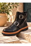 Genuine Leather Double Buckle Detailed Boots Model Name: Durga