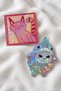 Pink Cat and Shark Cat 2-Piece Hologram Laminated Sticker Set – Laptop, Notebook, Agenda
