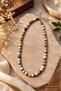Natural Stone Necklace Fossil Coral Hematite Premium Quality Handmade Steel Extension Chain Boxed Necklace - 2