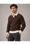 Men's Polo Collar Ribbed Knit Sweater – Long Sleeve Ribbed Casual Stylish Model - 2