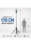 170CM Selfie Stick Tripod with Rechargeable Fill Light, 8-Section Extendable Stainless Steel - 2
