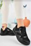 Women's Black and White Sole Mesh Anorak Laced Lightweight Sneaker Comfortable Running Shoes with Non-Slip Soles - 5