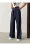 Women's Palazzo Double Fabric Double Pleated High Waist Wide Leg Long Fabric Trousers - 6