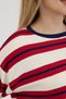 Women's Beige-Red Circular Neck Tricot Blazer - 2