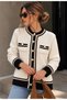 Stylish Soft Textured Knitwear Cardigan with Stripe Button Detail