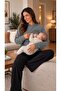 Women's Crew Neck Breastfeeding Sweatshirt - Long Sleeve Maternity Sweatshirt with Breastfeeding Feature - 2