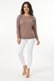 Women's Floral Stone Printed Knitwear Blouse - 2