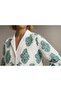 Women Emerald Paisley Chikankari Linen Jacket - 2