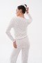 Shirt Collar Long Sleeve Bow Detail Floral Pattern Pointelle Women's Pajama Set with Trousers Premium Viscose - 5