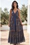 Women's Indian Ethnic Authentic Gilded Detailed Strap Silk Dress