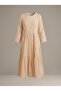 Women Handcrafted Romance, Chikankari Tiered Dress - 5