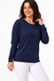 Women's Stone Printed Long Sleeve Mercerized Knitwear Blouse - 4