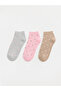Rmz Gi̇yi̇m Farkiyla Heart Embroidered Women's Booties Socks 3-Piece Set
