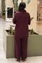 Fuat Gürşen Stone Detailed Shawl Accessory Tunic Trousers Knitwear Set - 4