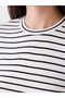 Esvab • Modern & Distinctive Zero Roba Collar Striped Women's Bodysuit - 3