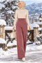 High Waist Elastic Full Lycra Z.Ra Model Knitwear Wide Trousers Pink