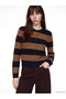 Esvab • Modern & Distinctive Zero Roba Collar Striped Women's Knitwear Cardigan