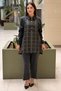 Fuat Gürşen Square Pattern Detailed Tunic Pants Cupra Set